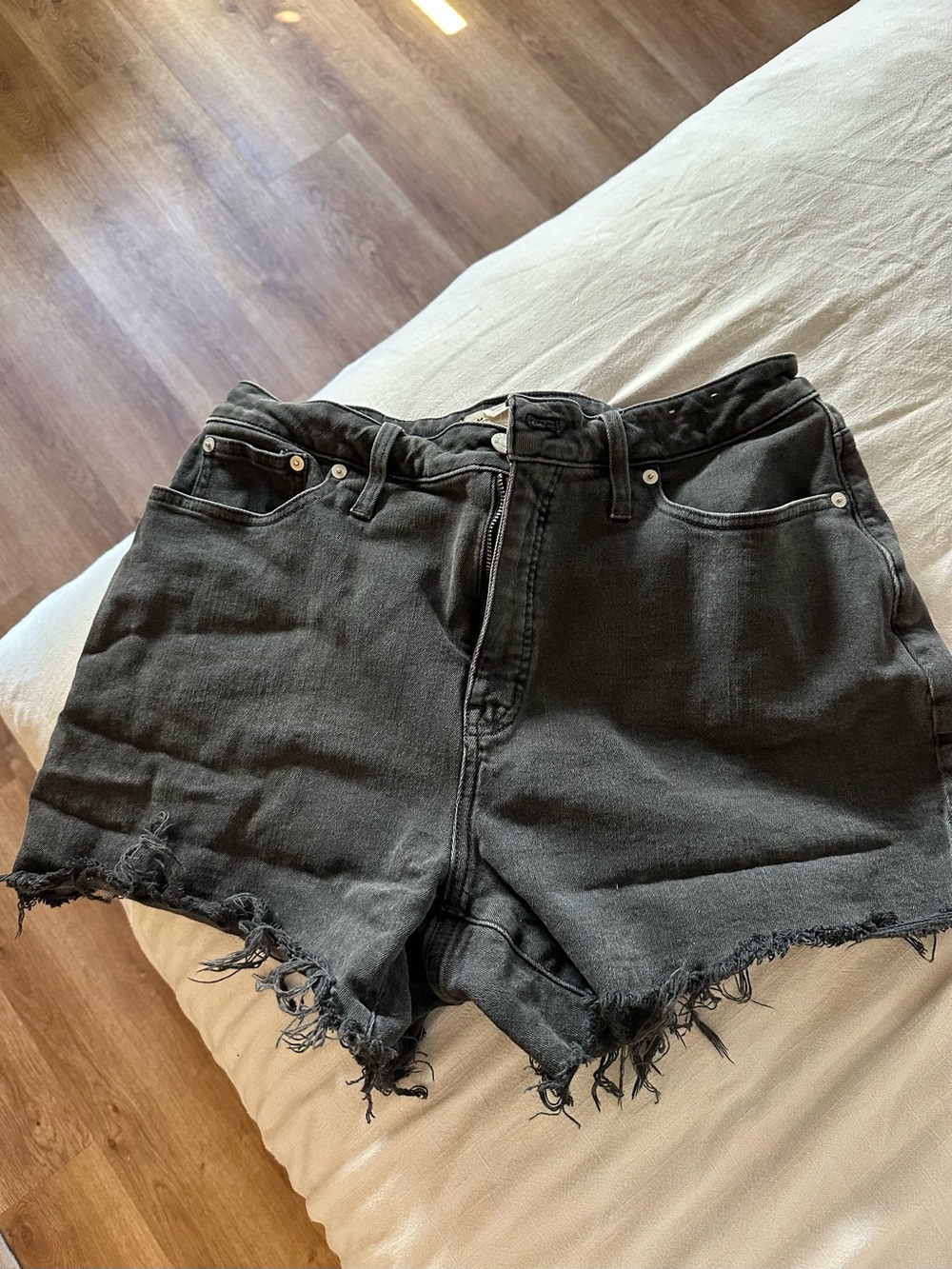 Madewell Black High-Rise Denim Shorts